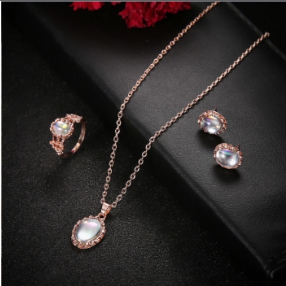Vintage rose gold opalight set